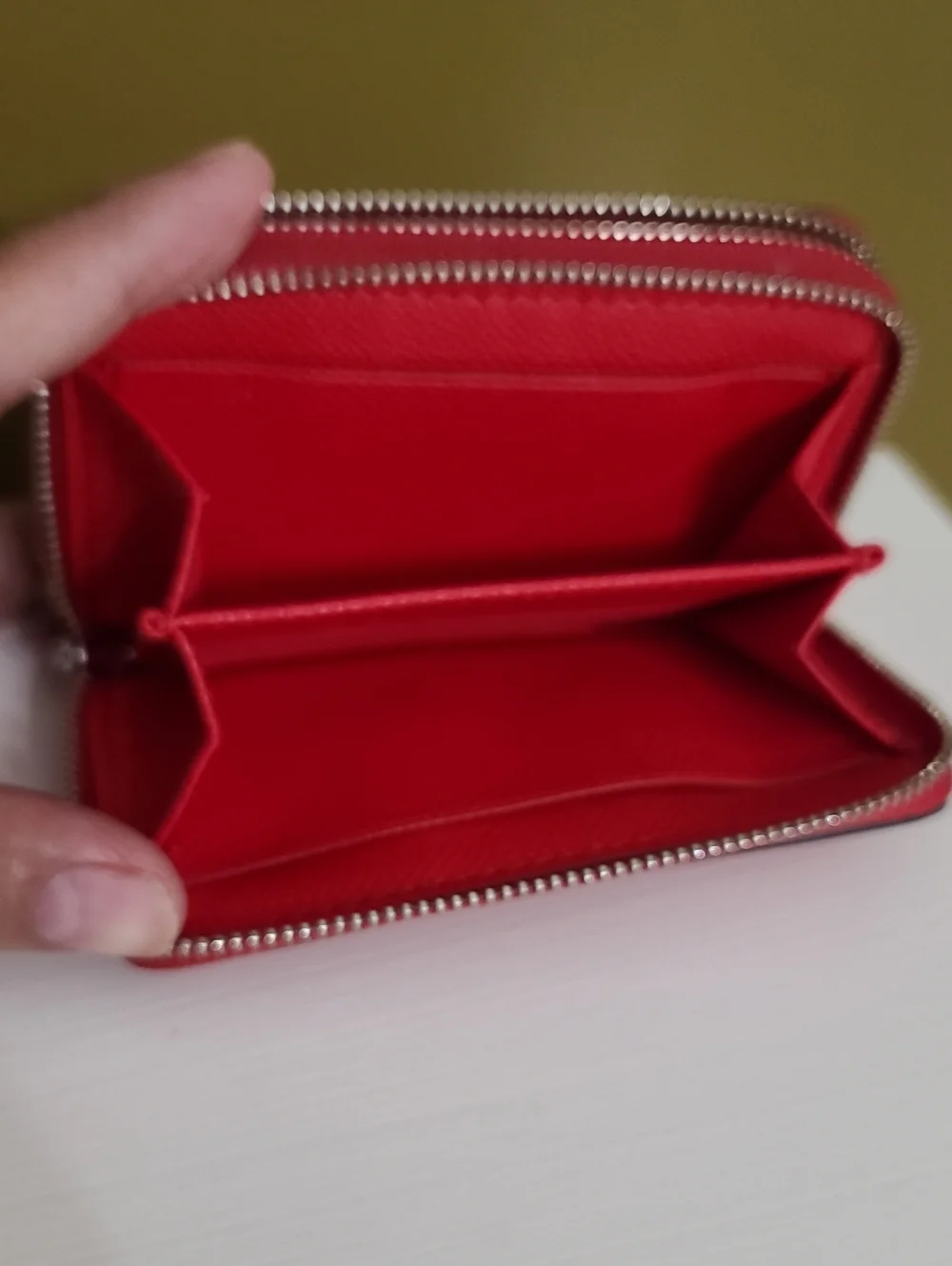 COACH Red Zip Wallet - Pebbled Leather